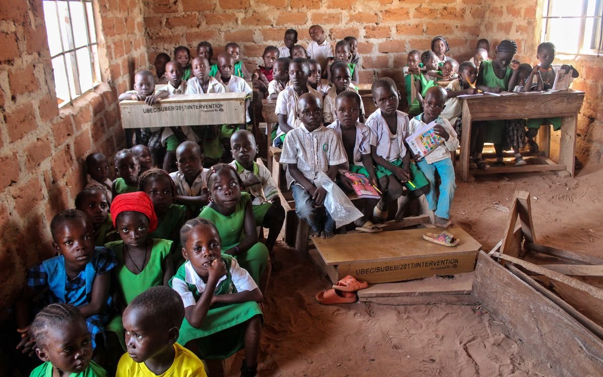 Children at a village school in India